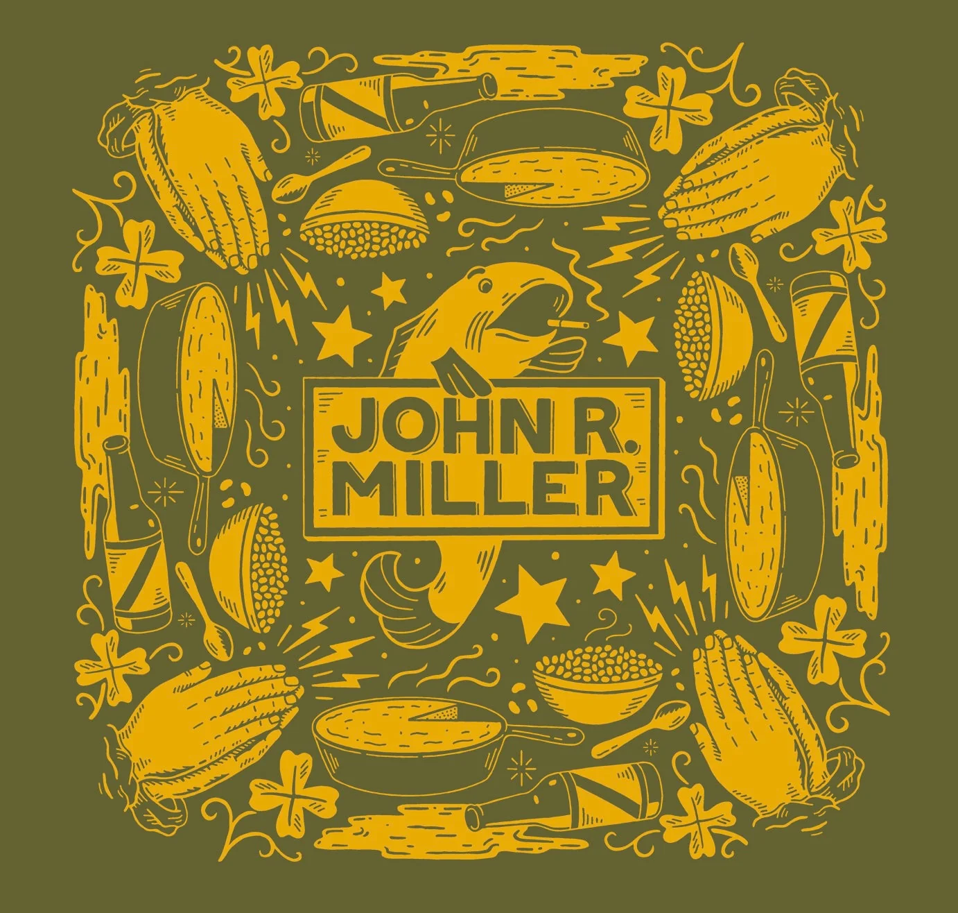 Green Pie & Fish - Tee - Image 2